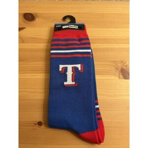 TEXAS RANGERS LOGO ADULT LARGE CREW SOCKS AUTHENTIC MLB BASEBALL TEAM NEW